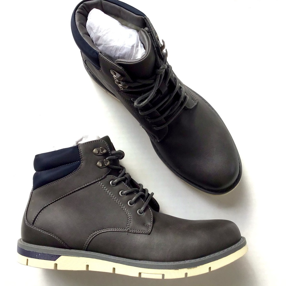 Call it Spring Men’s Gray & Navy Blue Lace-Up Ankle Boots Size 10